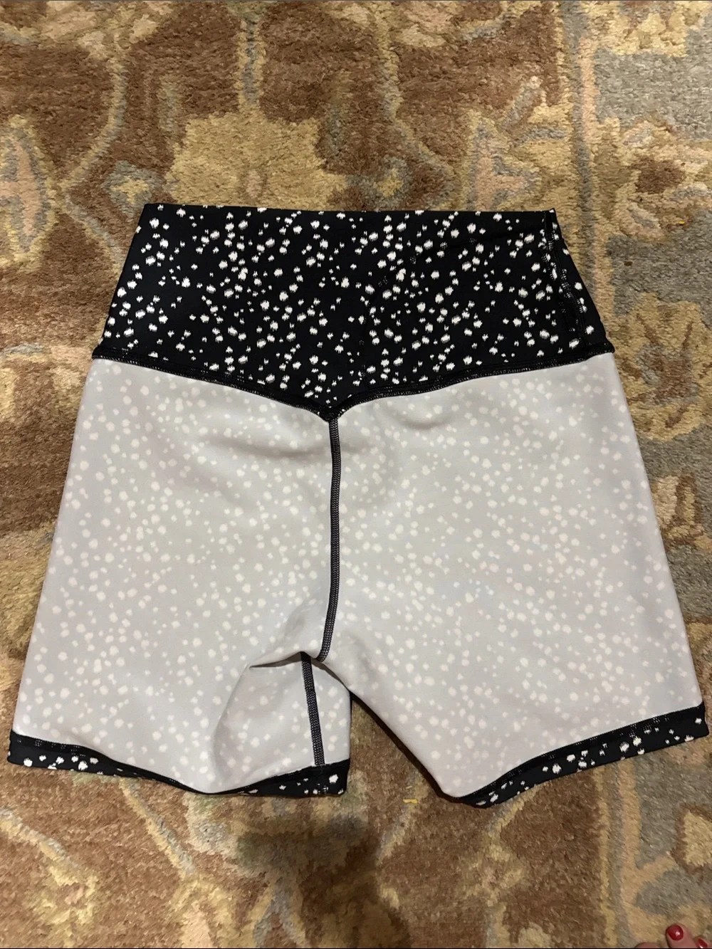 Ryderwear Black with White Speckle High-Waist Athletic Shorts Small
